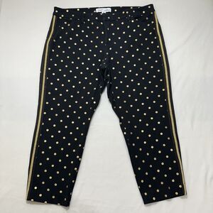 Old Navy Pixie Women's 18 Plus Size Skinny Leg Pants Gold Sparkle Polka Dots